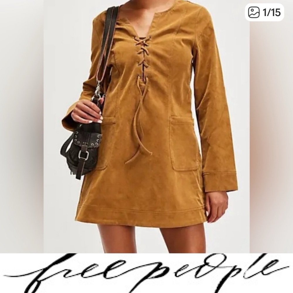 Free People Bradley Faux Suede Mini Dress❤️ NWOT - Picture 1 of 5